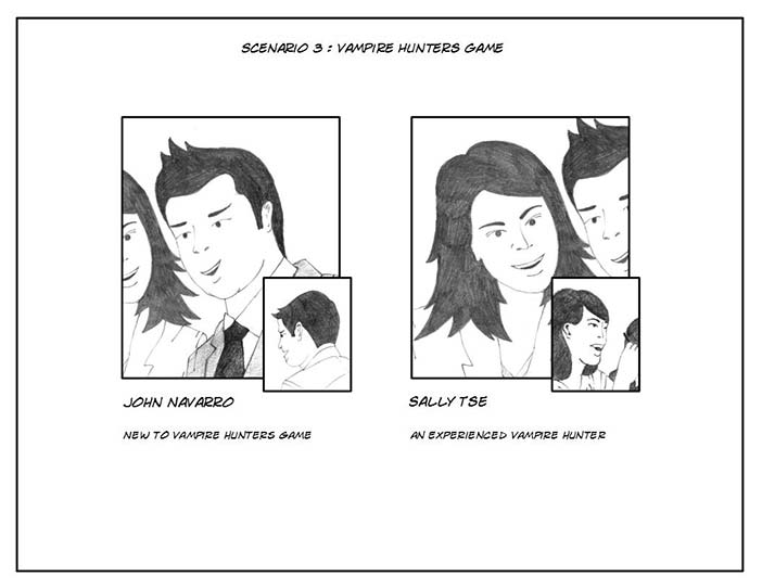 Vampire Hunter storyboard - the players.