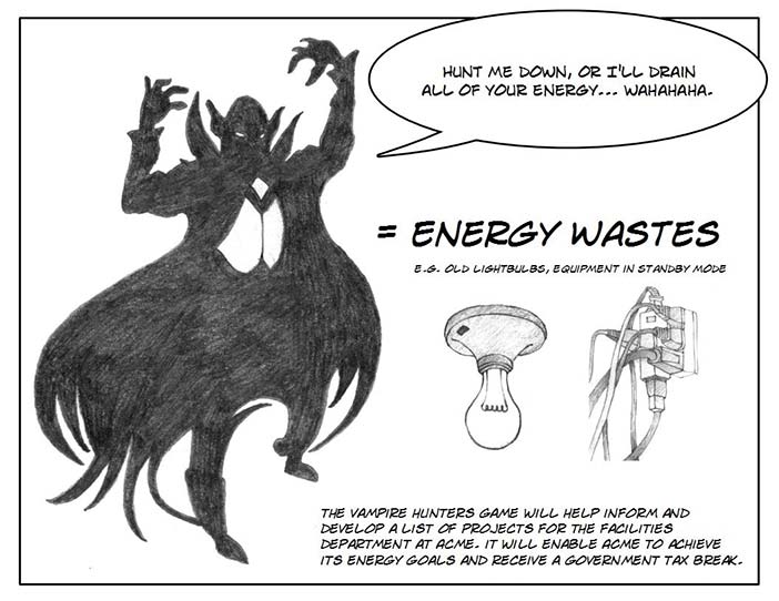 Vampire Hunter storyboard - Vampires are energy suckers.