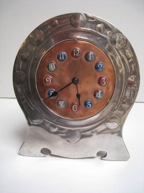 Art Nouveau in the UK: A Tudric Pewter Clock designed by Archibald Knox, 1902-05.