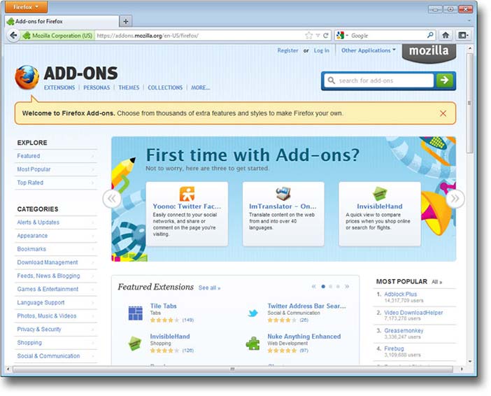 Mozilla/Firefox add-ons