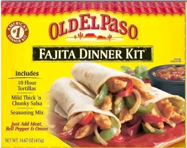 Chicken Fajitas Kit: everything you need except chicken, onion, peppers, oil, knives, chopping board, frying pan, stove etc. Usability Evaluation Methods are very similar - everything is fine once you