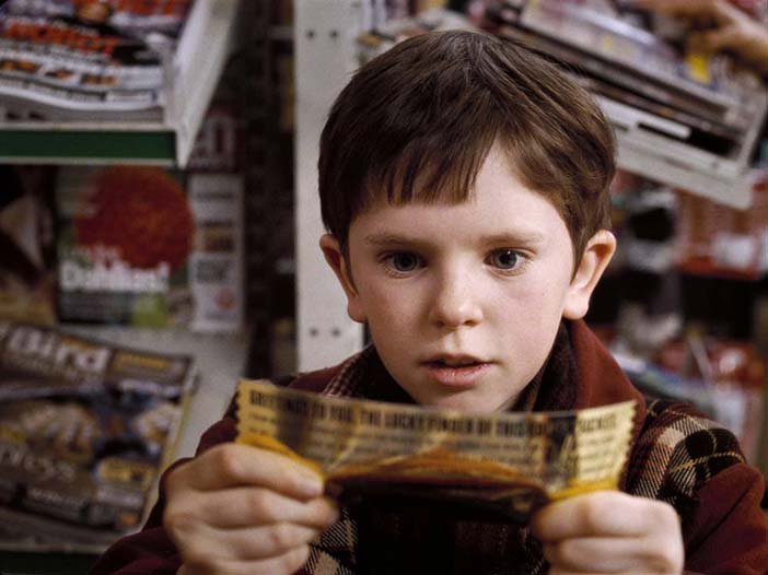 Charlie Bucket discovers his Golden Ticket