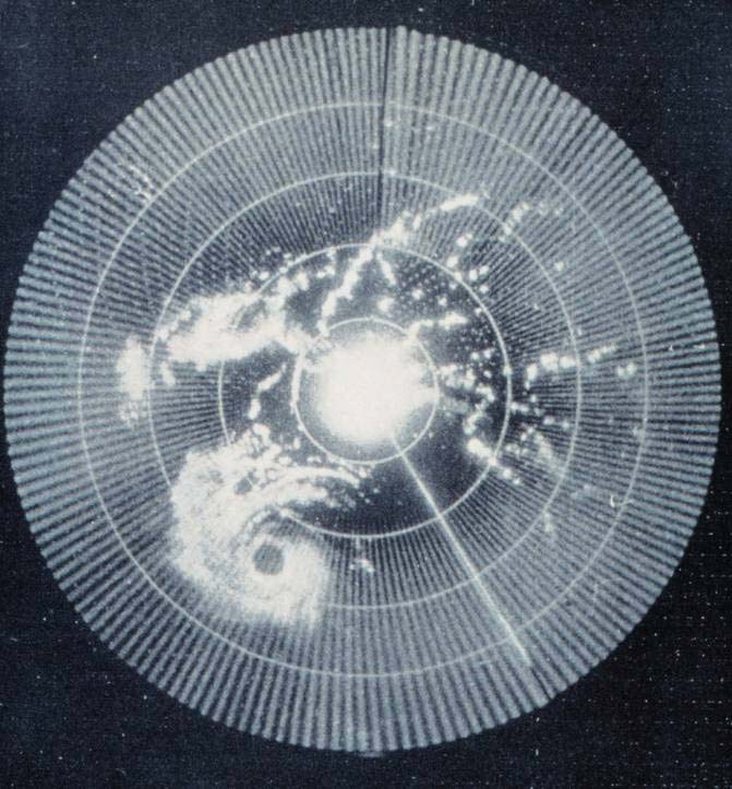 Early weather radar - Hurricane Abby approaching the coast of British Honduras in 1960