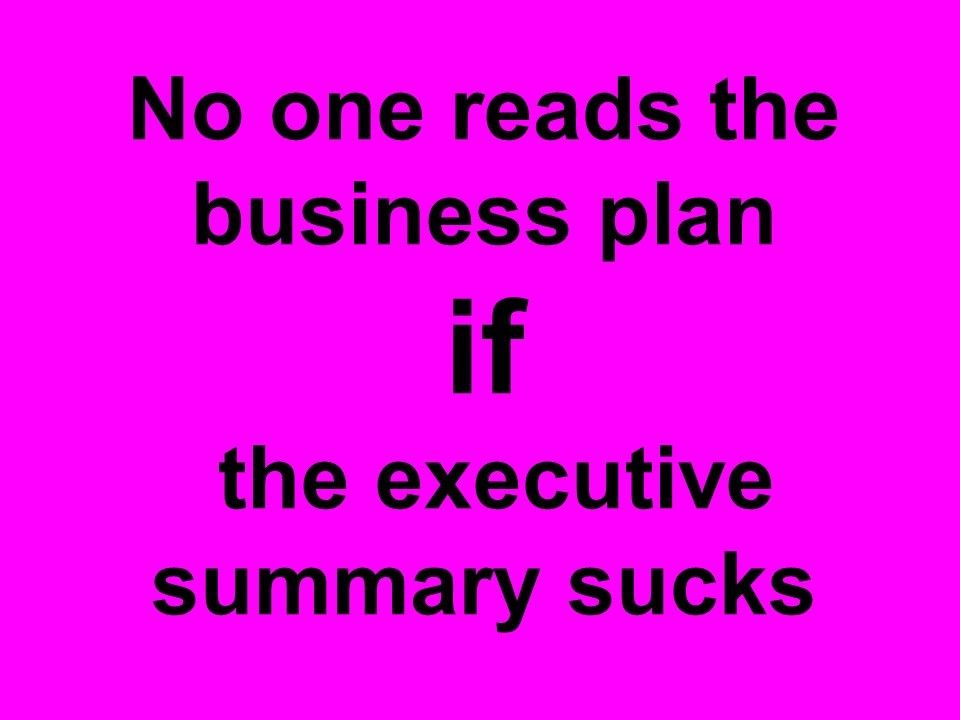 is a business plan written in first person