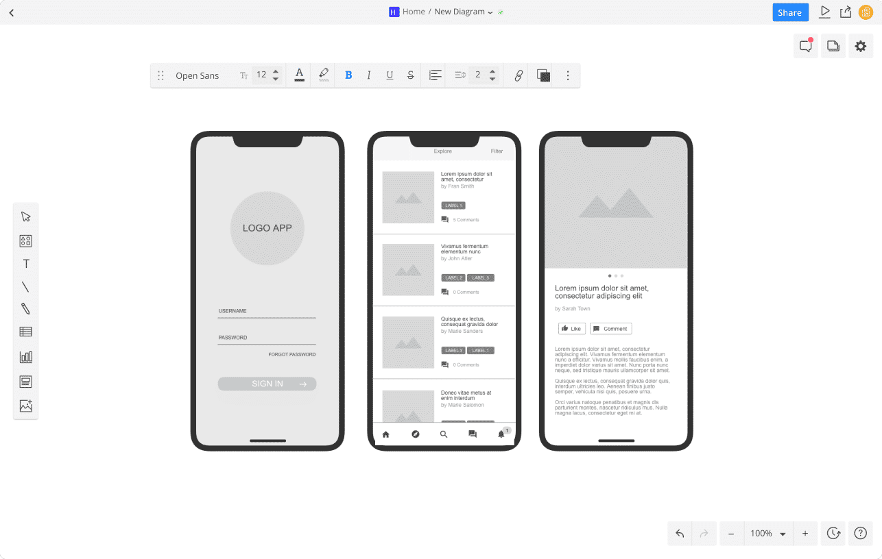 google wireframe tools