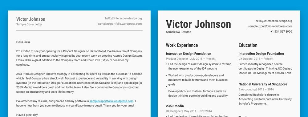 How To Create The Perfect Ux Resume And Cover Letter Interaction Design Foundation Ixdf