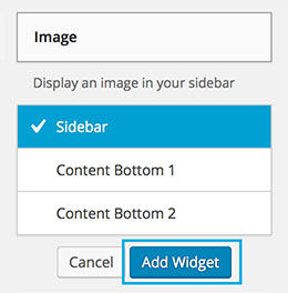 Image widget on Wordpress
