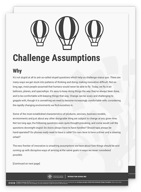 Learn How To Use The Best Ideation Methods Challenge Assumptions Interaction Design 9946